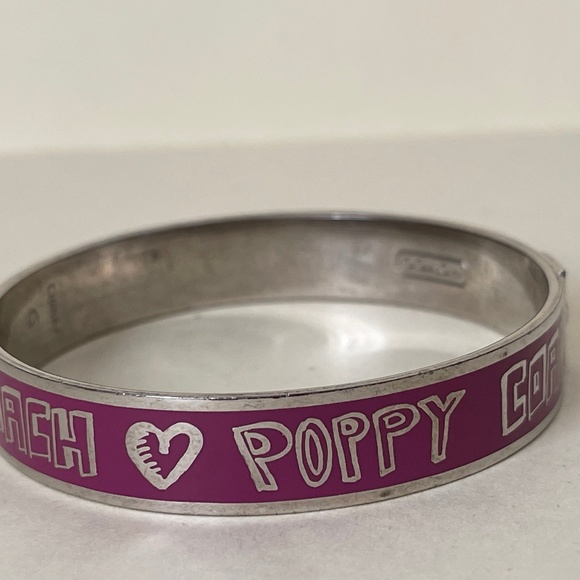 COACH limited edition Poppy pink enamel bangle bracelet - Picture 6 of 6